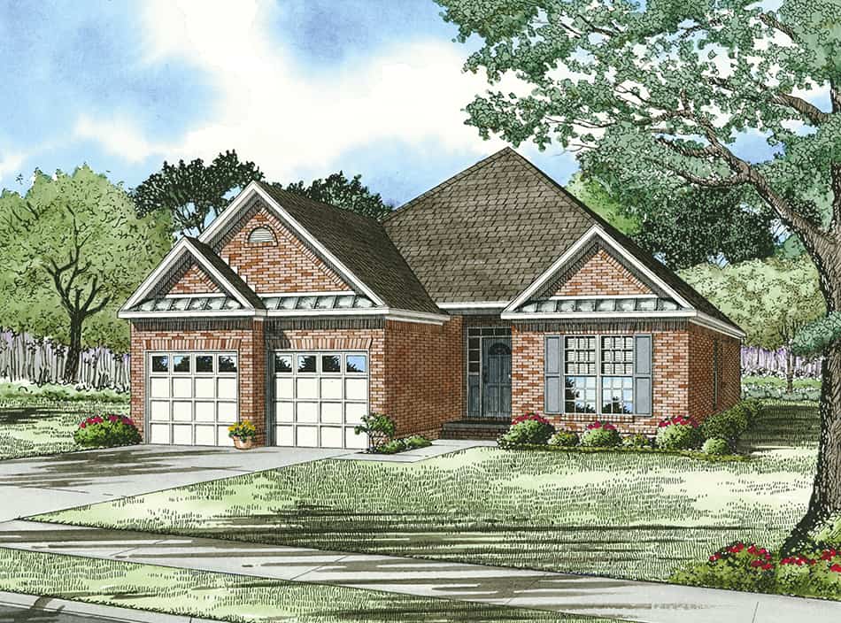 Front View of this 3-Bedroom, 1480 Sq Ft Plan - 153-1499