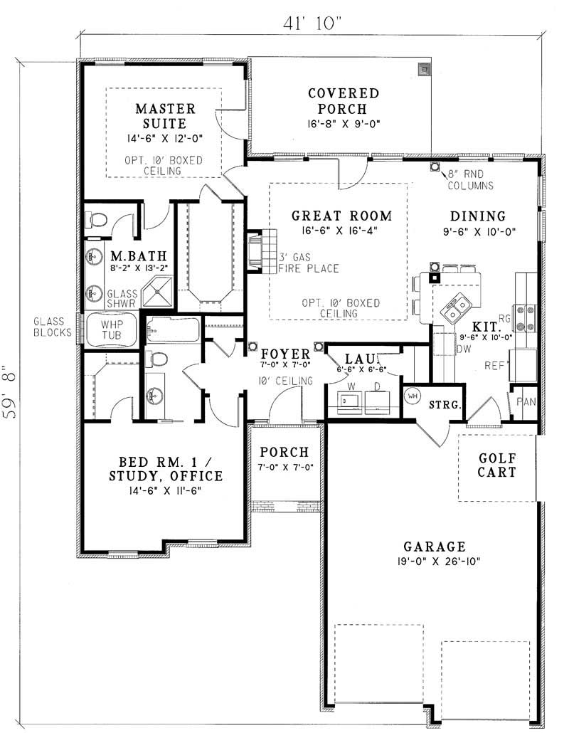 Floor Plan First Story of Country Plan #153-1501