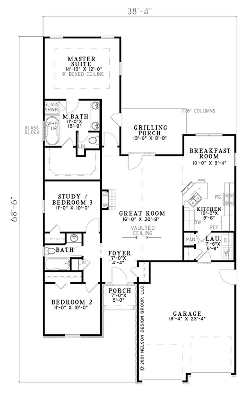 Floor Plan First Story of European Plan #153-1504