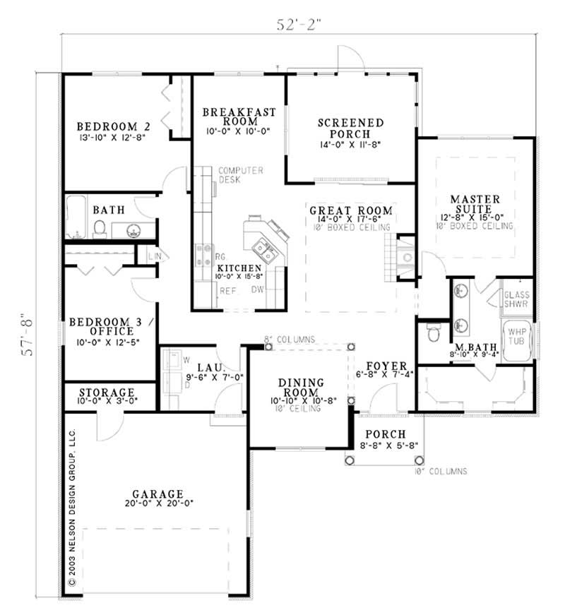 Floor Plan First Story of European Plan #153-1509
