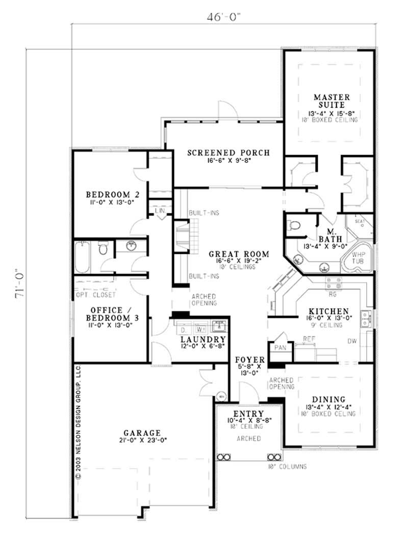 Floor Plan First Story of Contemporary Plan #153-1511