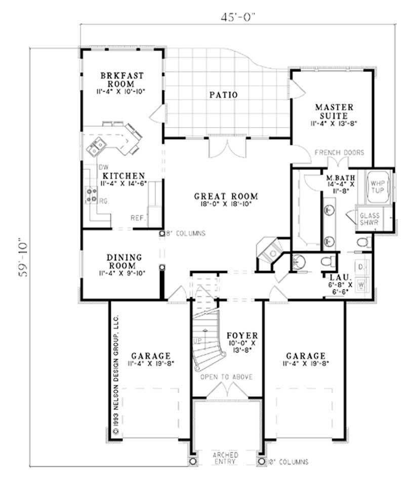 Floor Plan First Story of Contemporary Plan #153-1512