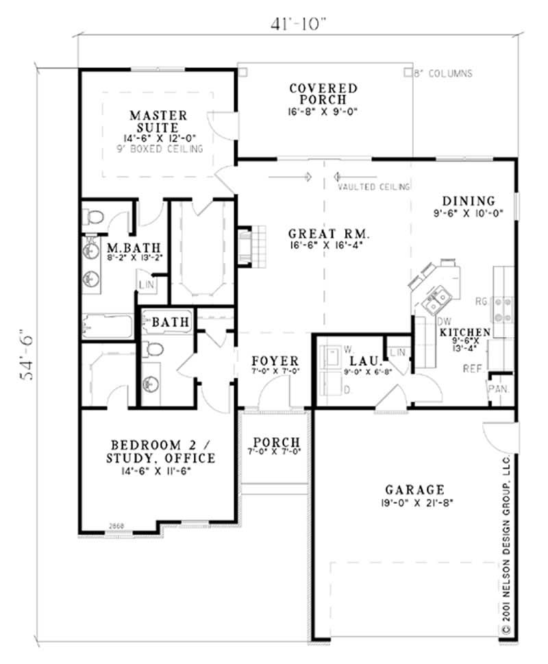 Floor Plan First Story of European Plan #153-1513