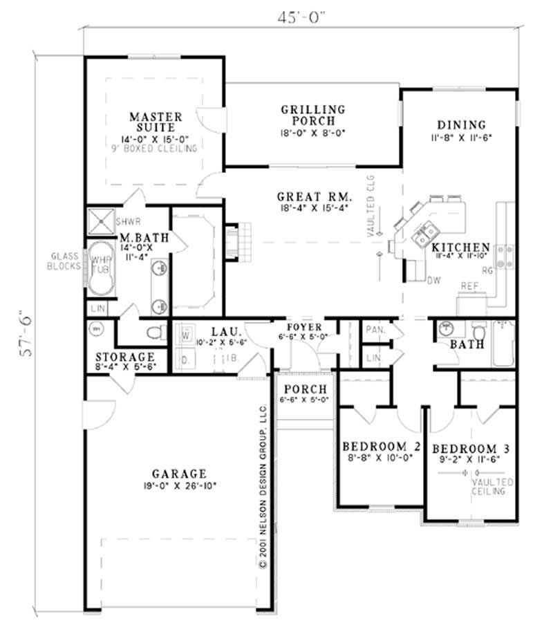 Floor Plan First Story of European Plan #153-1514