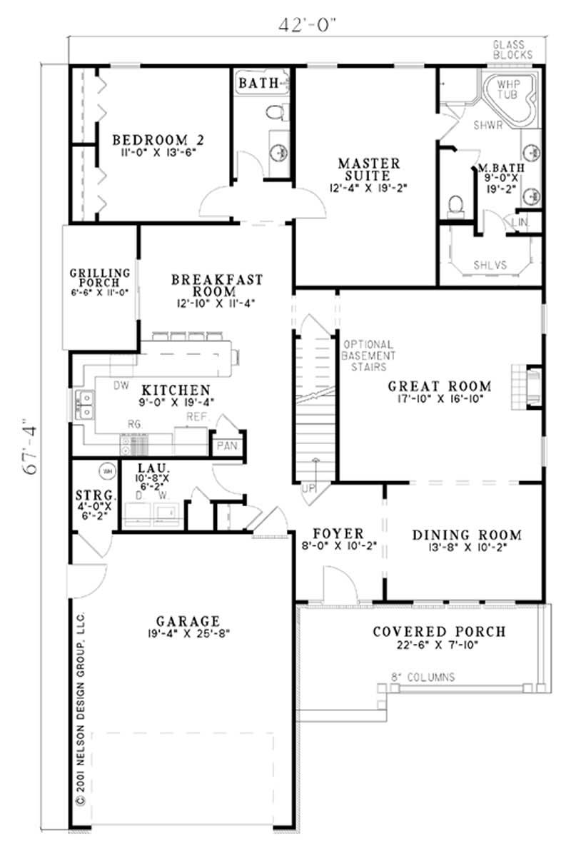 Floor Plan First Story of Country Plan #153-1516