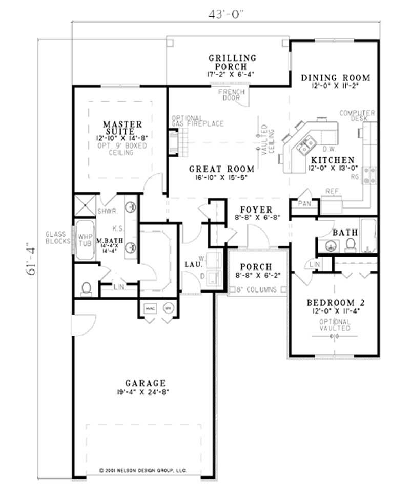 Floor Plan First Story of European Plan #153-1523