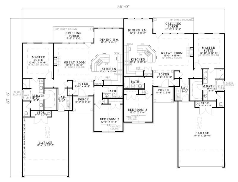 Floor Plan First Story of Multi-Unit Plan #153-1538