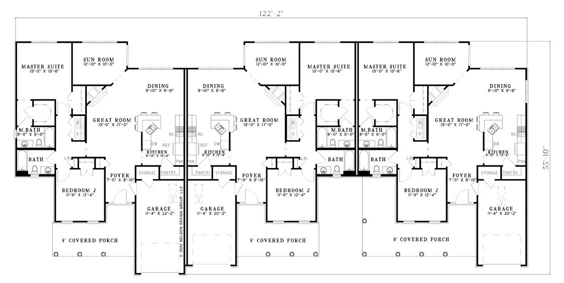 Main Level of Duplex/Multi-Unit Plan #153-1541