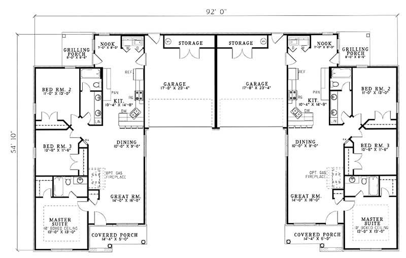 Floor Plan First Story of Multi-Unit Plan #153-1542