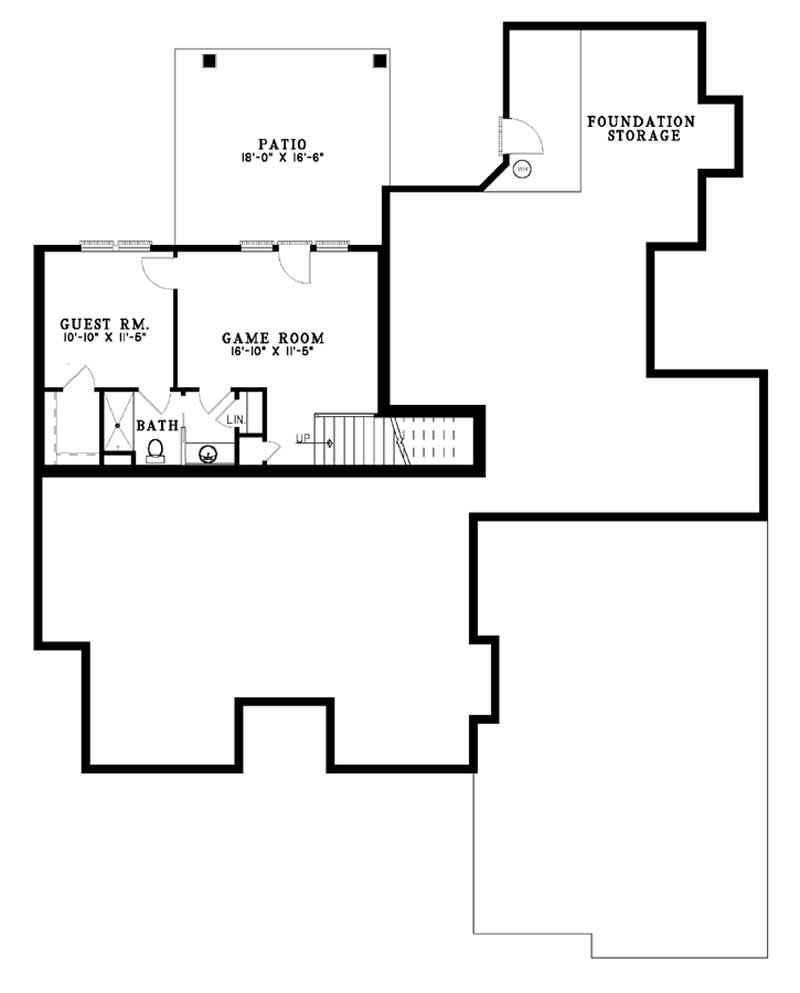 Floor Plan Basement of European Plan #153-1543