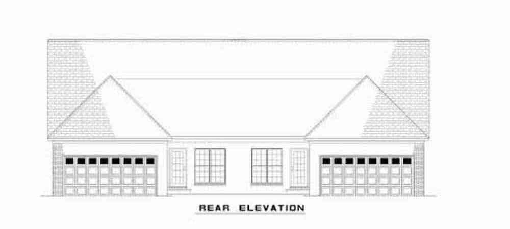 Home Plan Rear Elevation of this 6-Bedroom,3026 Sq Ft Plan -153-1544