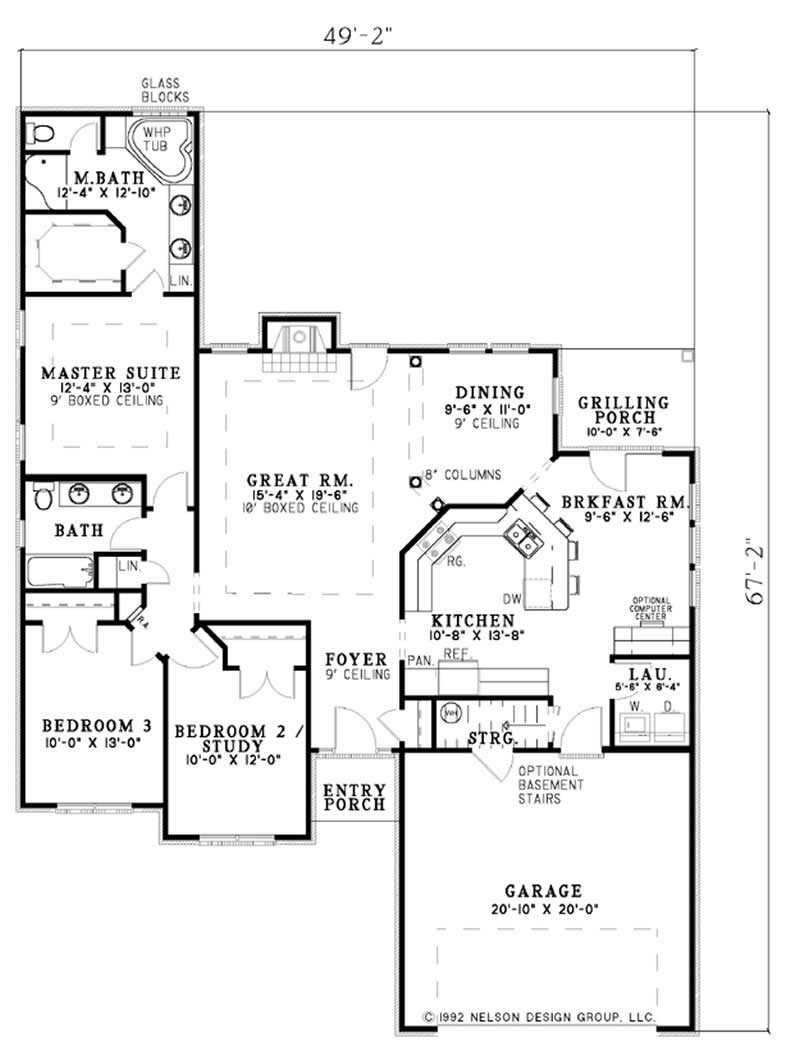 Floor Plan First Story of European Plan #153-1545
