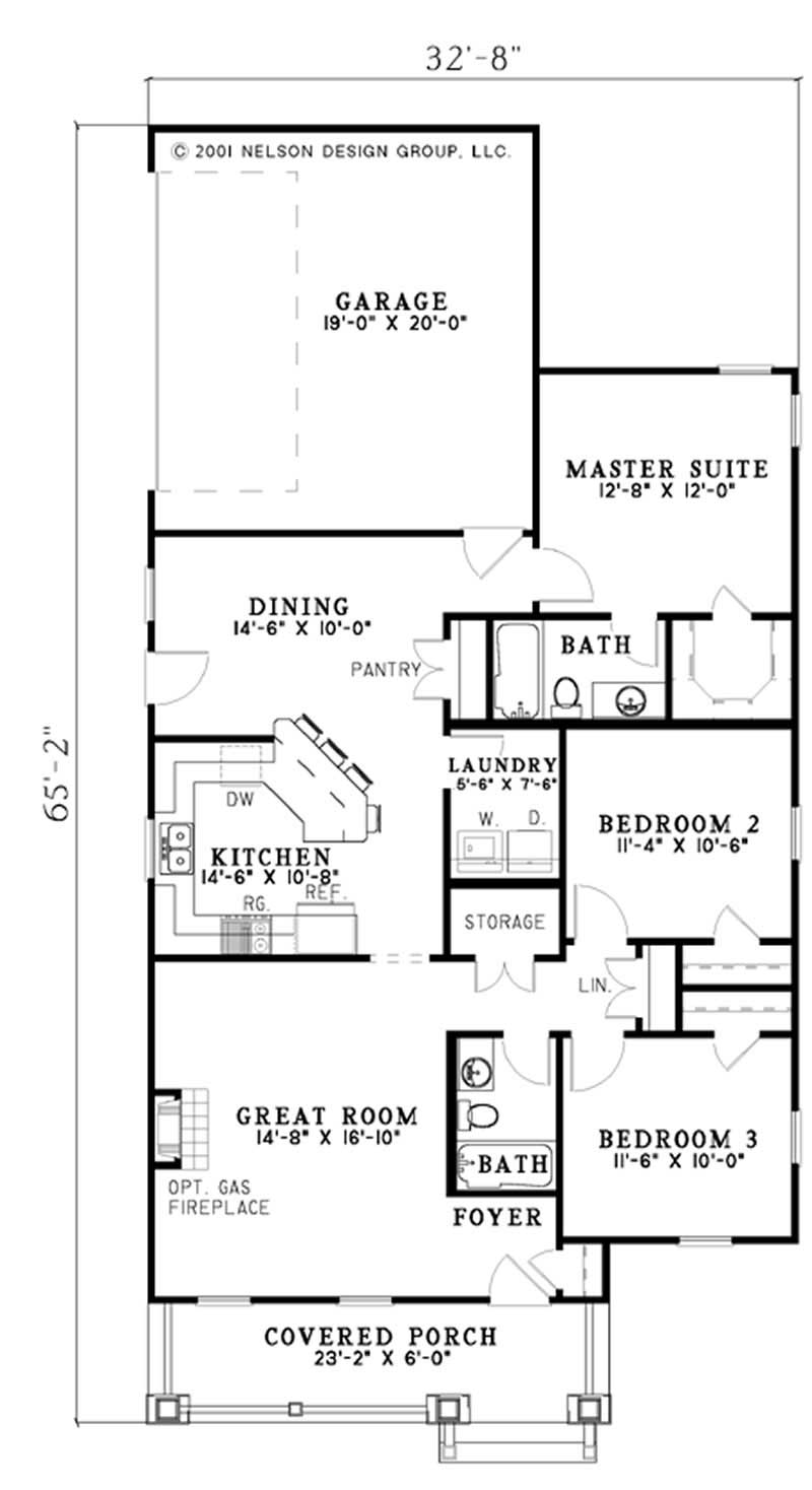 Floor Plan First Story of Craftsman Plan #153-1546