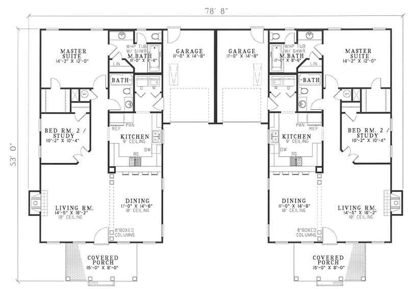 Floor Plan First Story of Multi-Unit Plan #153-1549