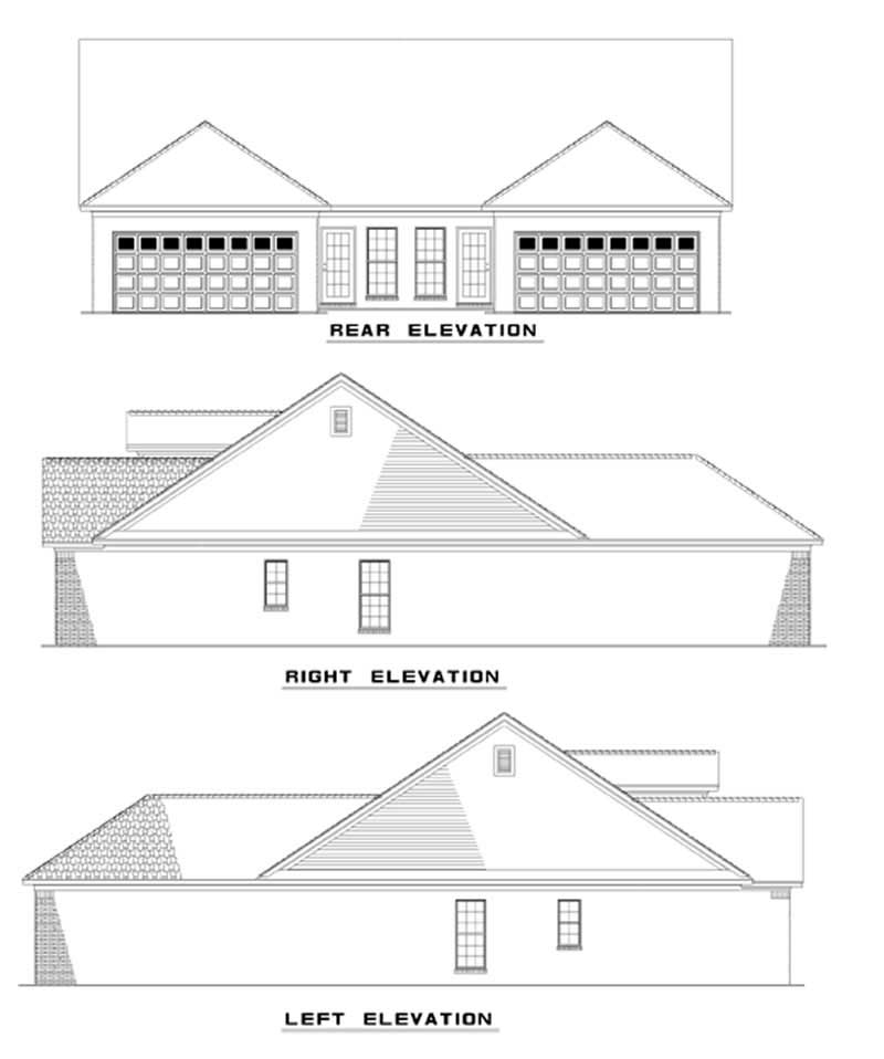Home Plan Rear Elevation of this 4-Bedroom,1970 Sq Ft Plan -153-1550