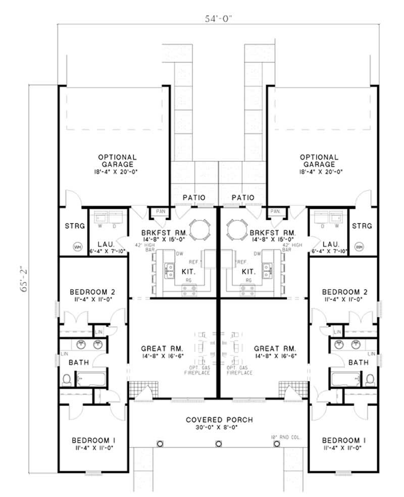 Floor Plan First Story of Multi-Unit Plan #153-1550