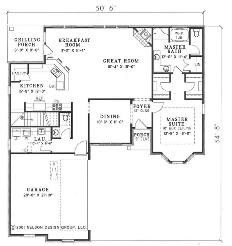Floor Plan First Story of Country Plan #153-1553