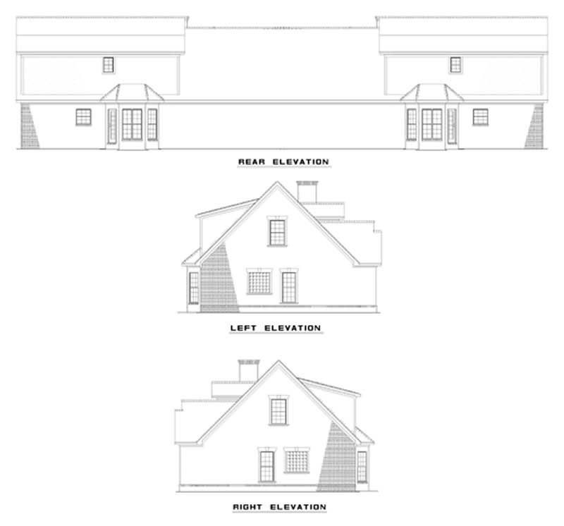 Home Plan Rear Elevation of this 6-Bedroom,1697 Sq Ft Plan -153-1554