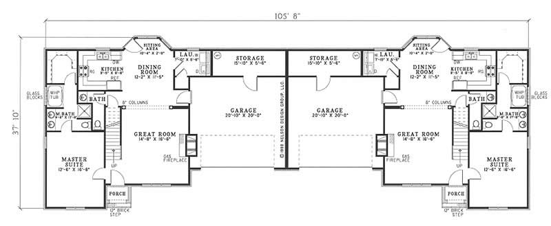 Floor Plan First Story of Multi-Unit Plan #153-1554