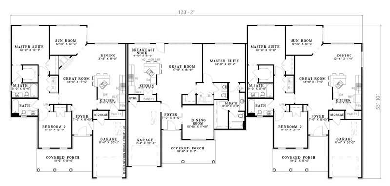 Floor Plan First Story of Multi-Unit Plan #153-1557
