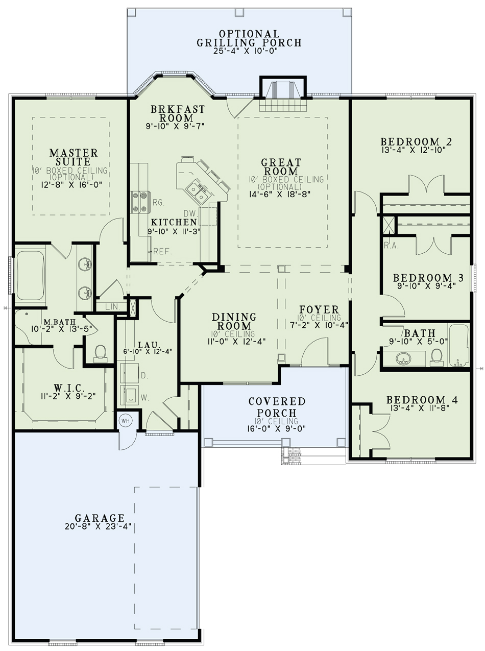 Floor Plan First Story of Country Plan #153-1561