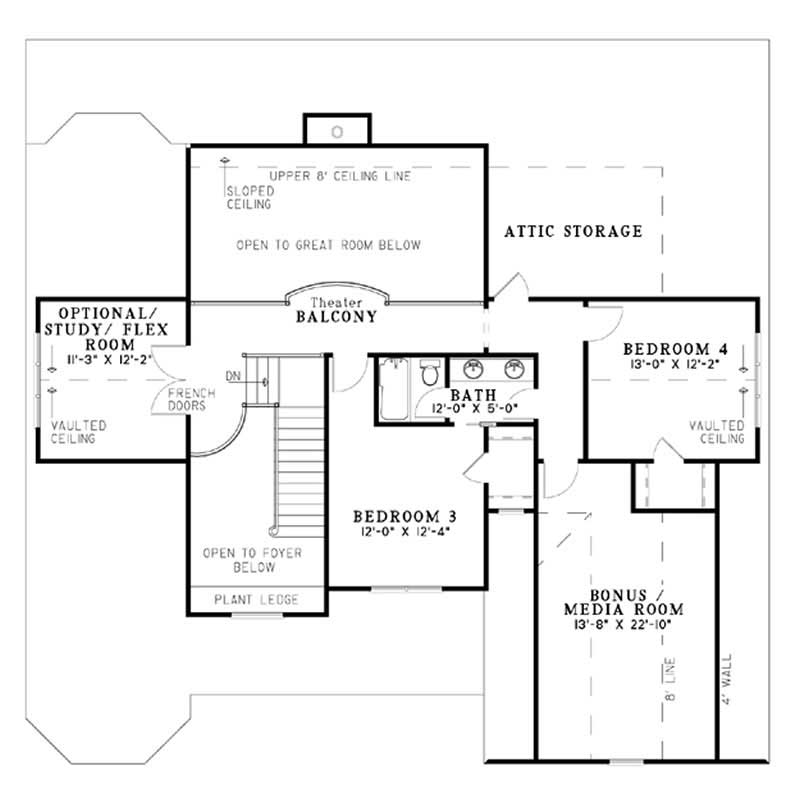 Floor Plan First Story of Craftsman Plan #153-1563