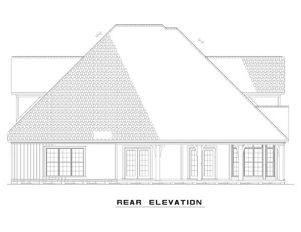 Home Plan Rear Elevation of this 4-Bedroom,2815 Sq Ft Plan -153-1563