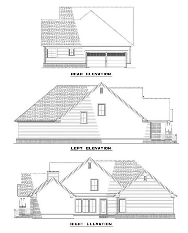 Home Plan Rear Elevation of this 3-Bedroom,2146 Sq Ft Plan -153-1572