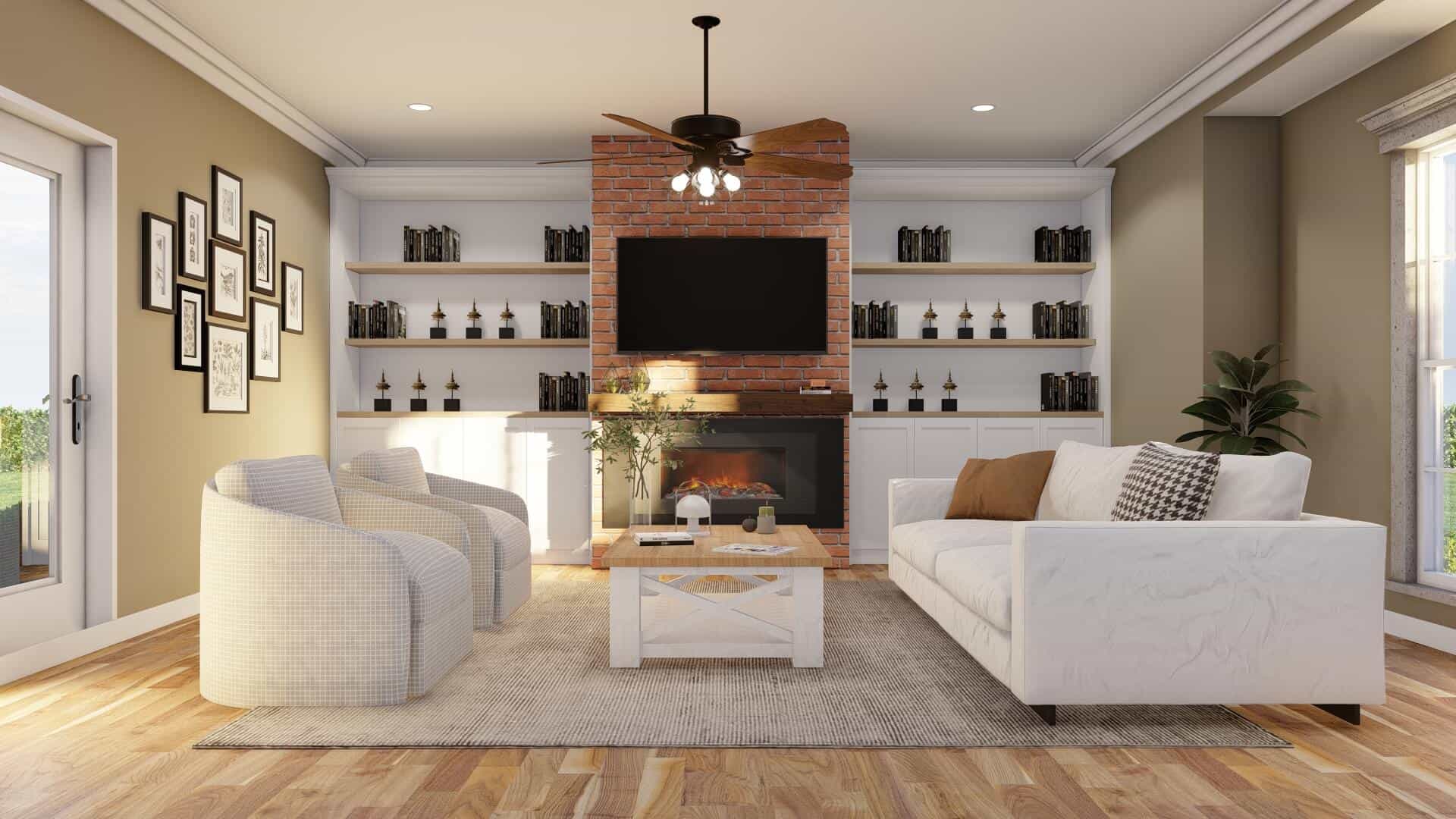 Great Room: Fireplace of this 3-Bedroom,2146 Sq Ft Plan -153-1572