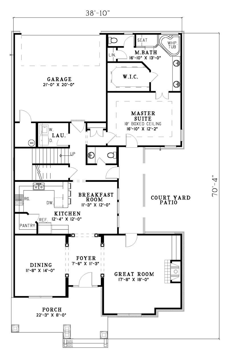 Floor Plan First Story of Craftsman Plan #153-1572