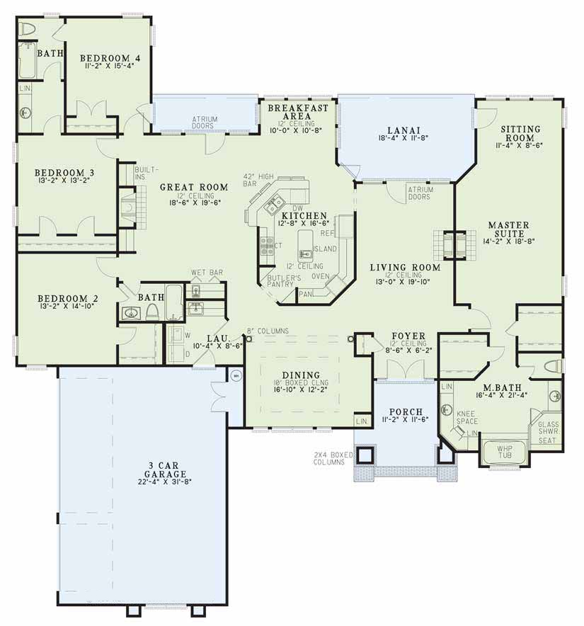Floor Plan First Story of Contemporary Plan #153-1573