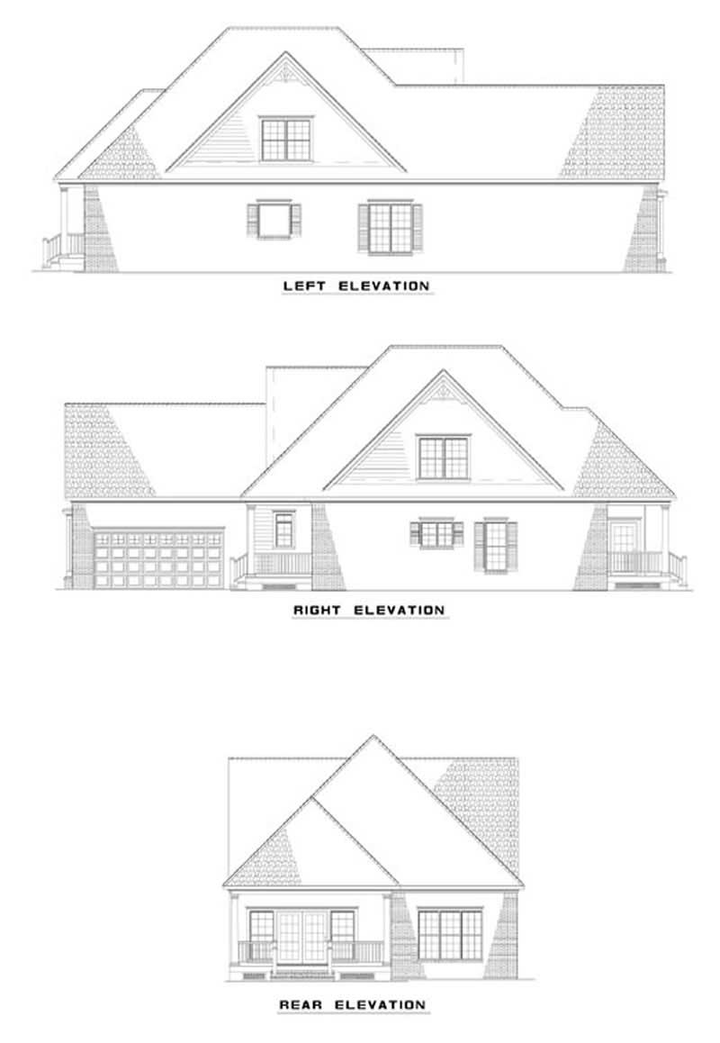 Home Plan Rear Elevation of this 3-Bedroom,2016 Sq Ft Plan -153-1575