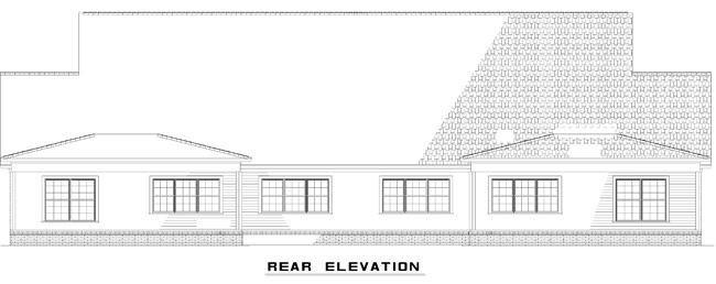 Home Plan Rear Elevation of this 2-Bedroom,1398 Sq Ft Plan -153-1576