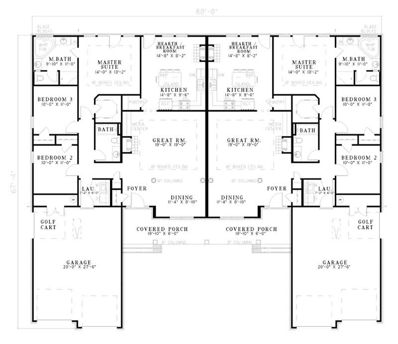 Floor Plan First Story of Multi-Unit Plan #153-1578