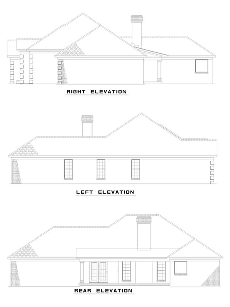 Home Plan Rear Elevation of this 3-Bedroom,1994 Sq Ft Plan -153-1581