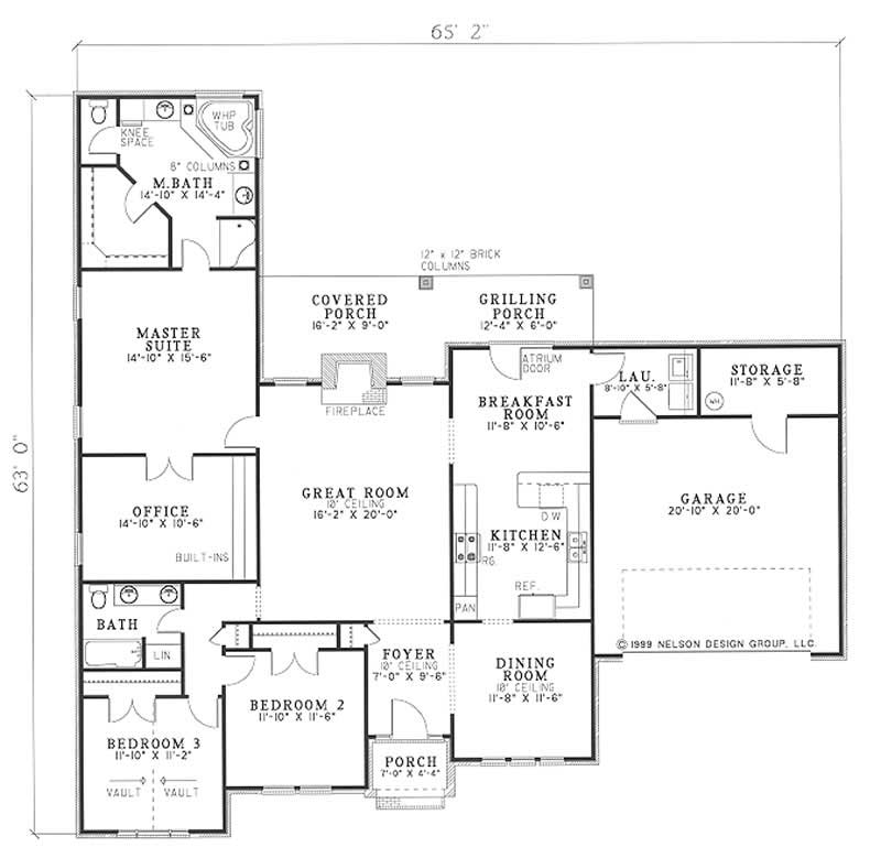 Floor Plan First Story of French Plan #153-1581