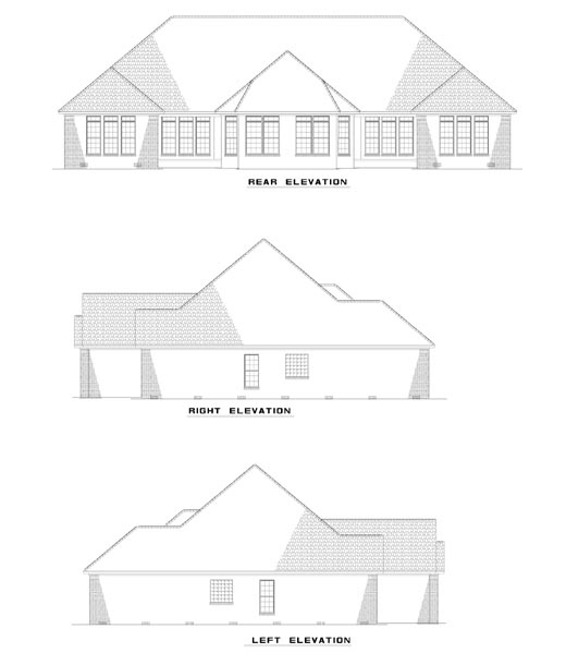 Home Plan Rear Elevation of this 3-Bedroom,1520 Sq Ft Plan -153-1585
