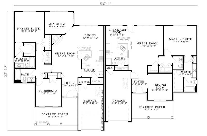 Floor Plan First Story of Multi-Unit Plan #153-1586