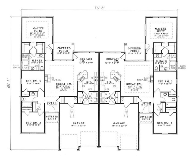 Floor Plan First Story of Multi-Unit Plan #153-1587
