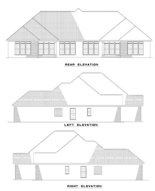 Home Plan Rear Elevation of this 3-Bedroom,1379 Sq Ft Plan -153-1587