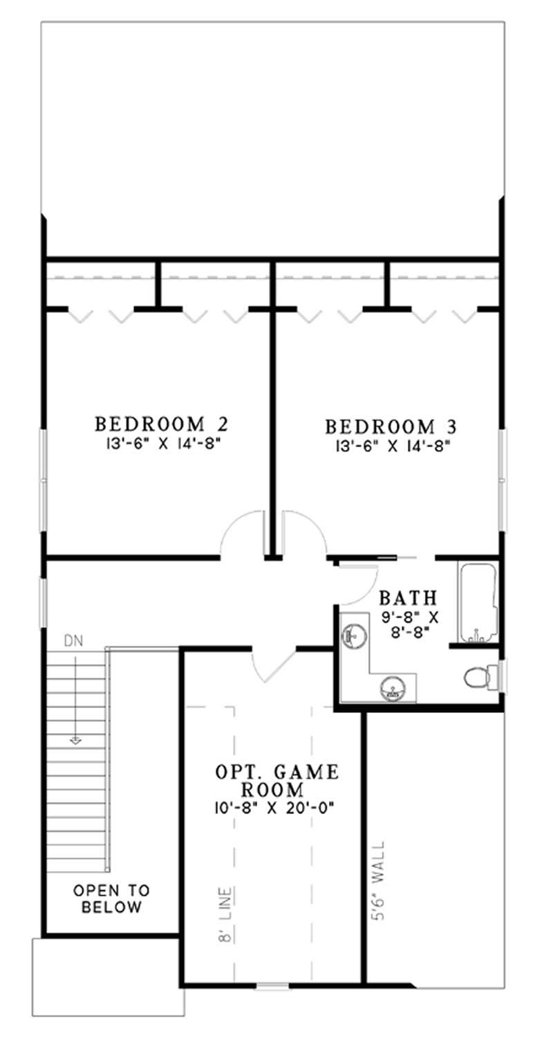 Floor Plan Second Story of Country Plan #153-1593