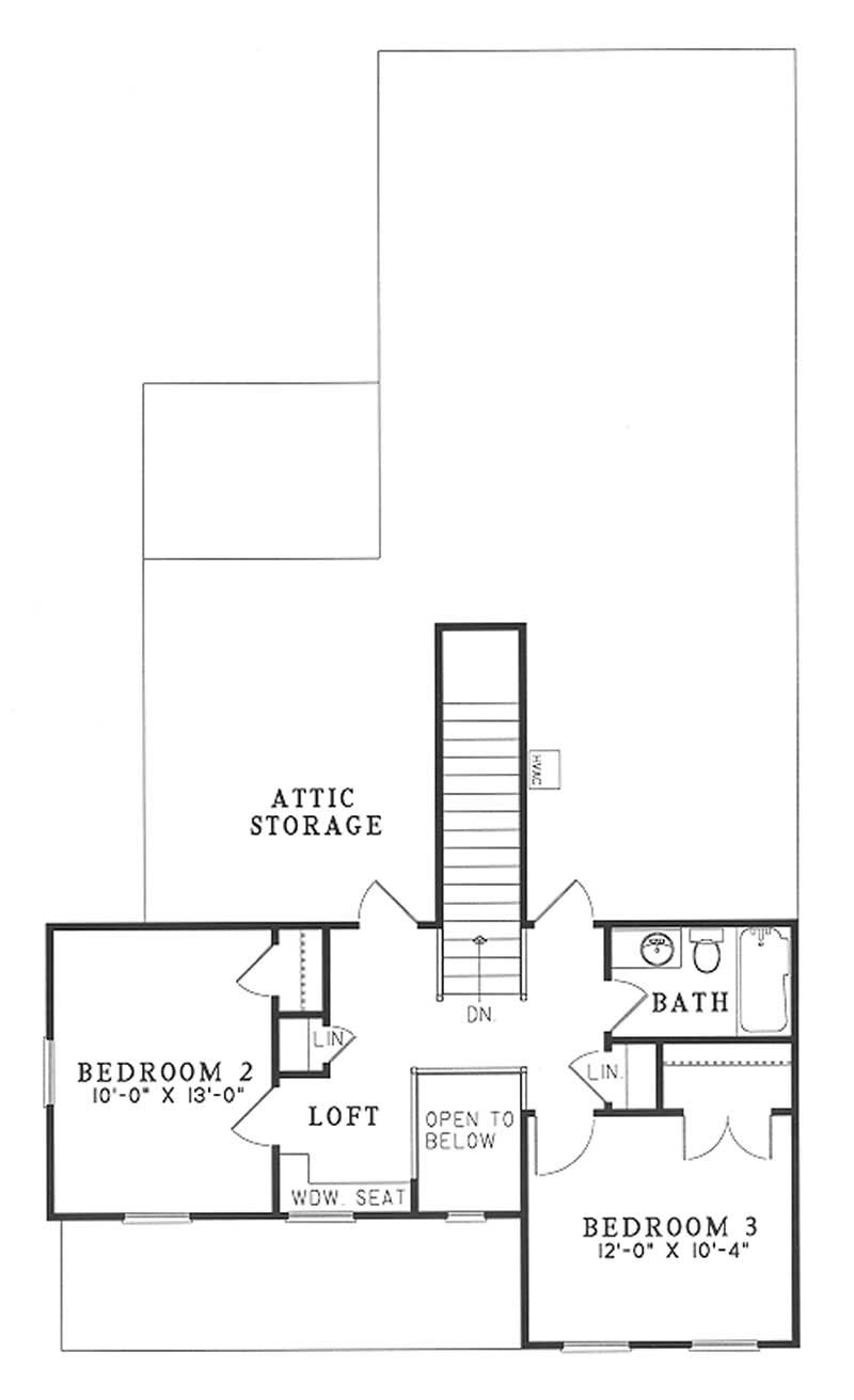 Floor Plan First Story of Country Plan #153-1598