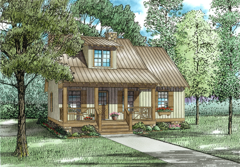 Front elevation of Country home (ThePlanCollection: House Plan #153-1601)