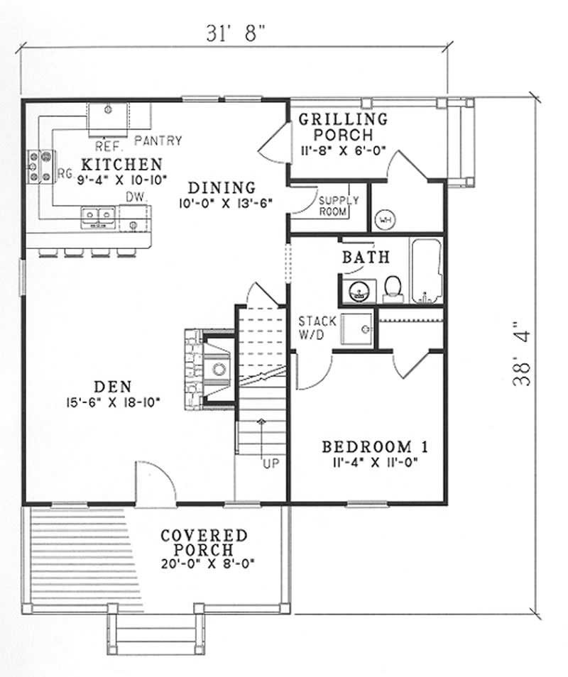 Floor Plan First Story of Country Plan #153-1601