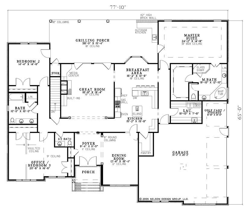 Floor Plan First Story of Luxury Plan #153-1602