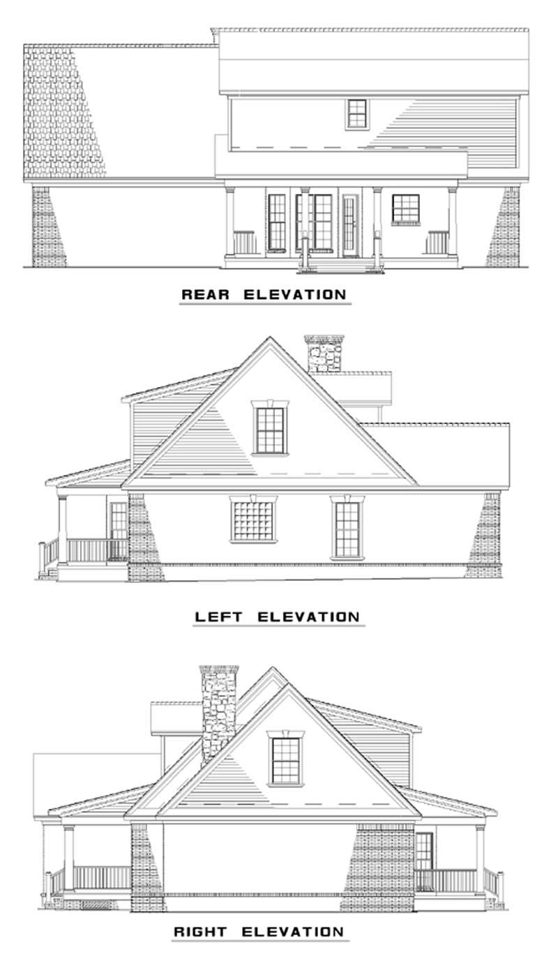 Home Plan Rear Elevation of this 3-Bedroom,1777 Sq Ft Plan -153-1604