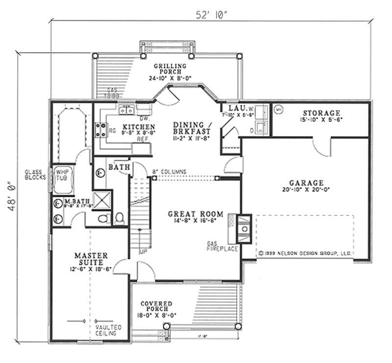 Floor Plan First Story of Country Plan #153-1604
