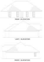 Home Plan Rear Elevation of this 3-Bedroom,1466 Sq Ft Plan -153-1605