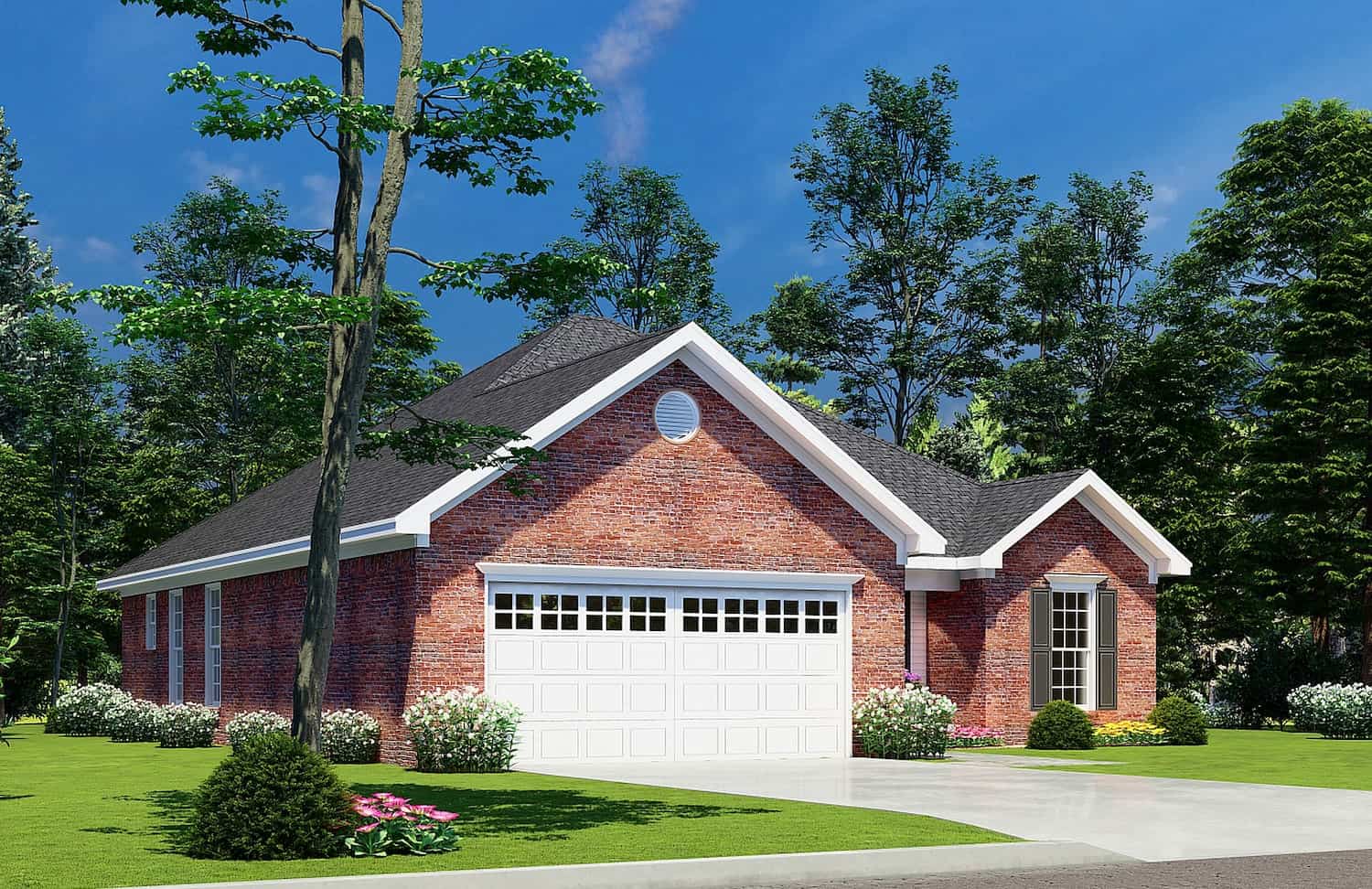 Left Side View of this 3-Bedroom, 1382 Sq Ft Plan - 153-1608