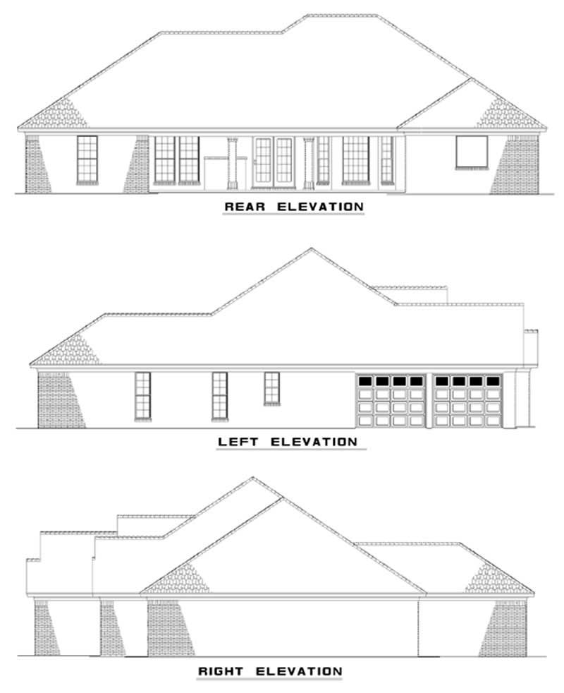 Home Plan Rear Elevation of this 4-Bedroom,2147 Sq Ft Plan -153-1611